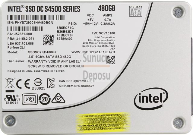 intel data center serisi s4500 ssd