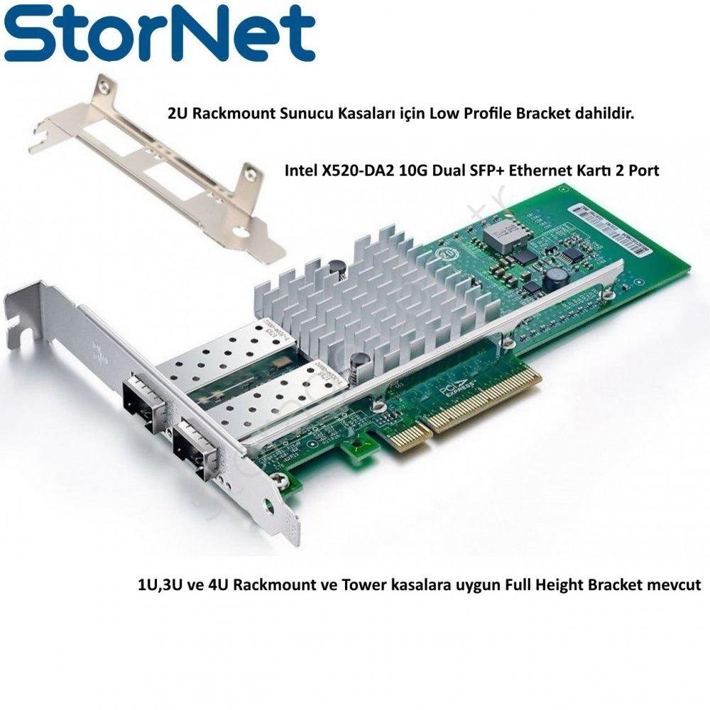 Intel 82599ES ChipSet X520-DA2 2 Port Fiber Ethernet Kartı 10GbE SFP+ StorNET
