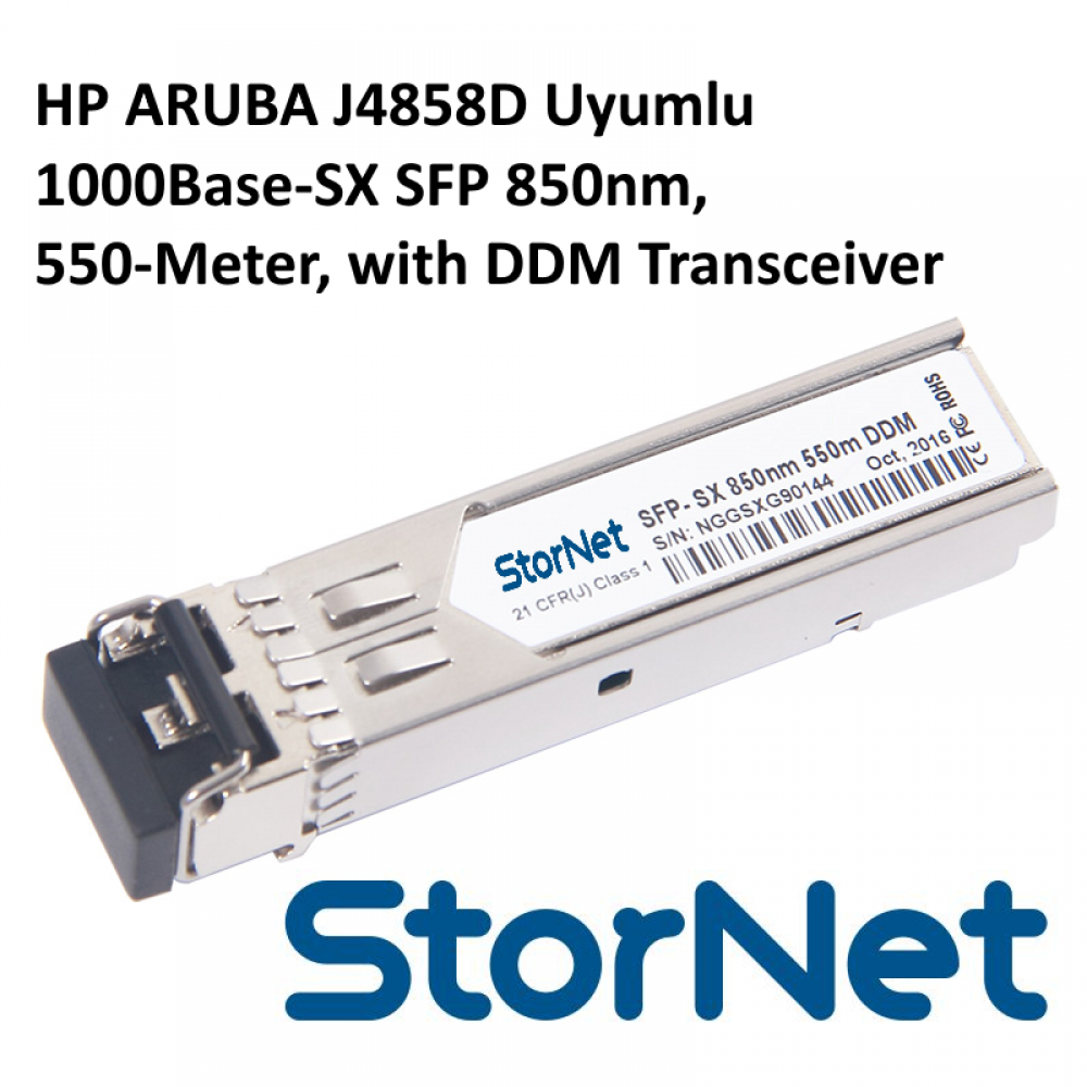 HP Aruba ProCurve J4858D uygun 1000Base-SX SFP 850nm 550-Metre DDM Transceiver