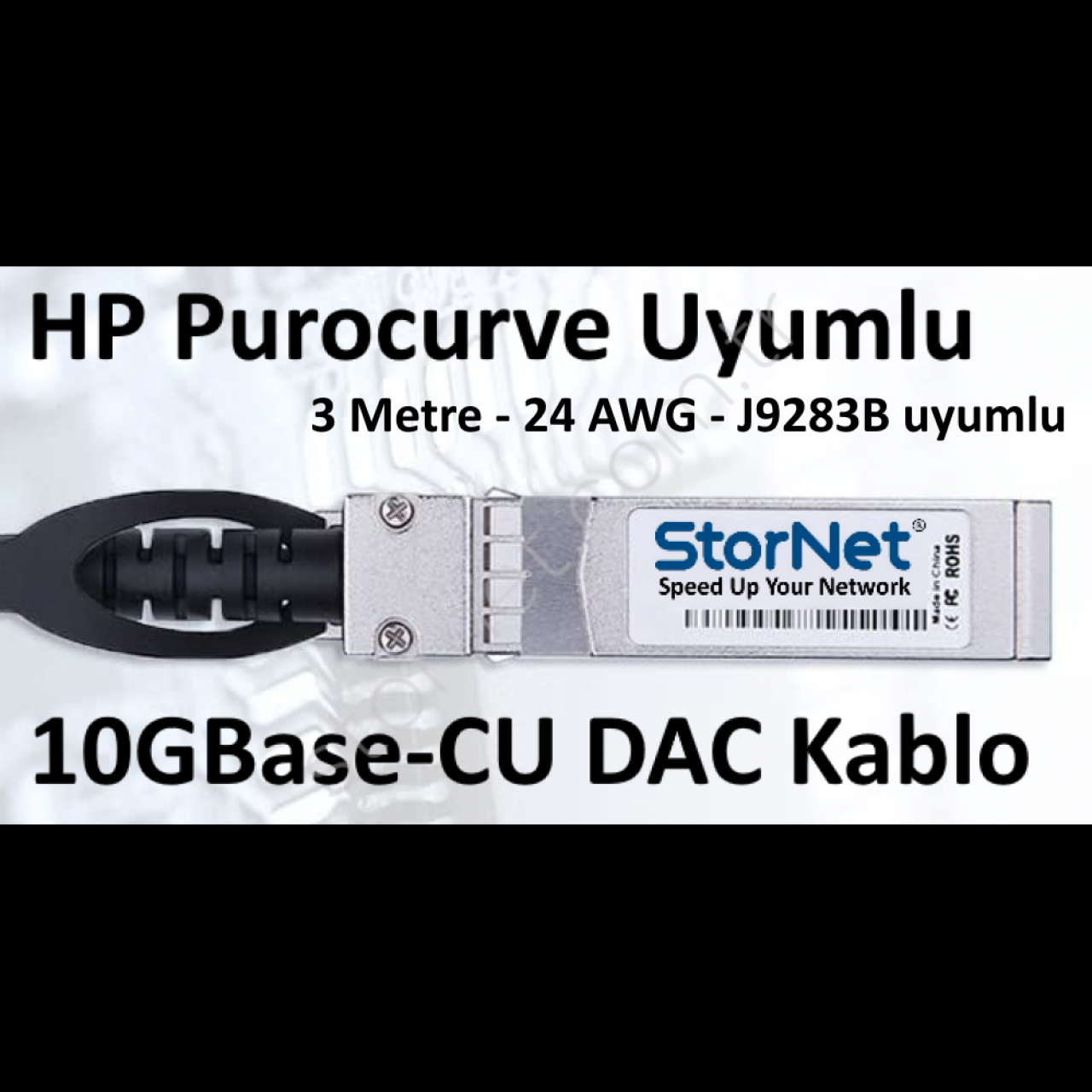 DAC Kablo HP Procurve J9283B 10GBase 3 metre 24AWG StorNET