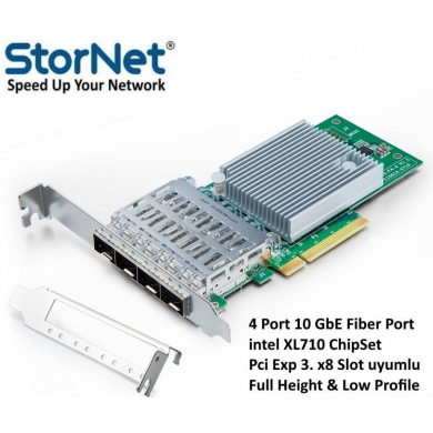 4 Port 10 GbE intel Fiber Ethernet Kart Intel X710-DA4