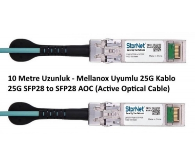 DAC Kablo 10metre 25G SFP28 to SFP28 AOC Active Optical Cable Mellanox