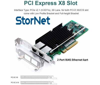 Intel X540-T2 Dual / 2 Port 10GBE Server Ethernet Kart RJ45 Çıkışlı